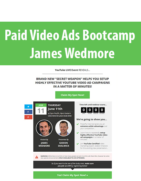 Paid Video Ads Bootcamp By James Wedmore
