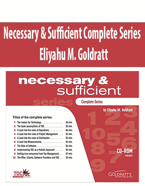 Necessary & Sufficient Complete Series By Eliyahu Goldratt