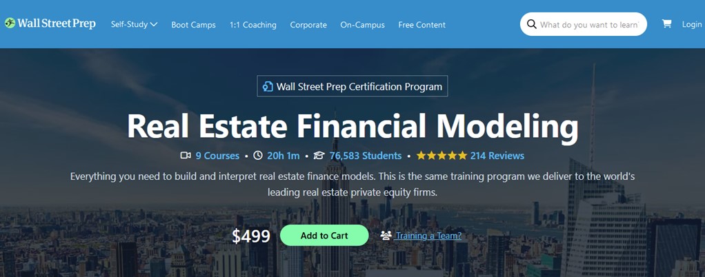 Wall Street Prep – Real Estate Financial Modeling
